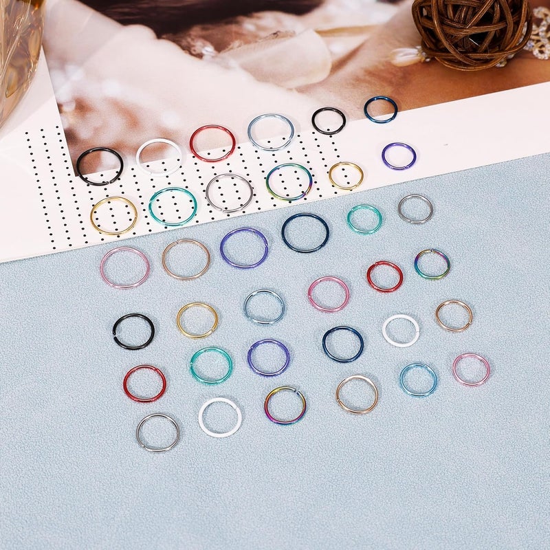NICEIGHT 18G 20G 22G Stainless Steel Nose Rings Hoops for Women Men Cartilage Helix Earring Hoops Lip Rings Nose Piercing Jewelry - Image 2
